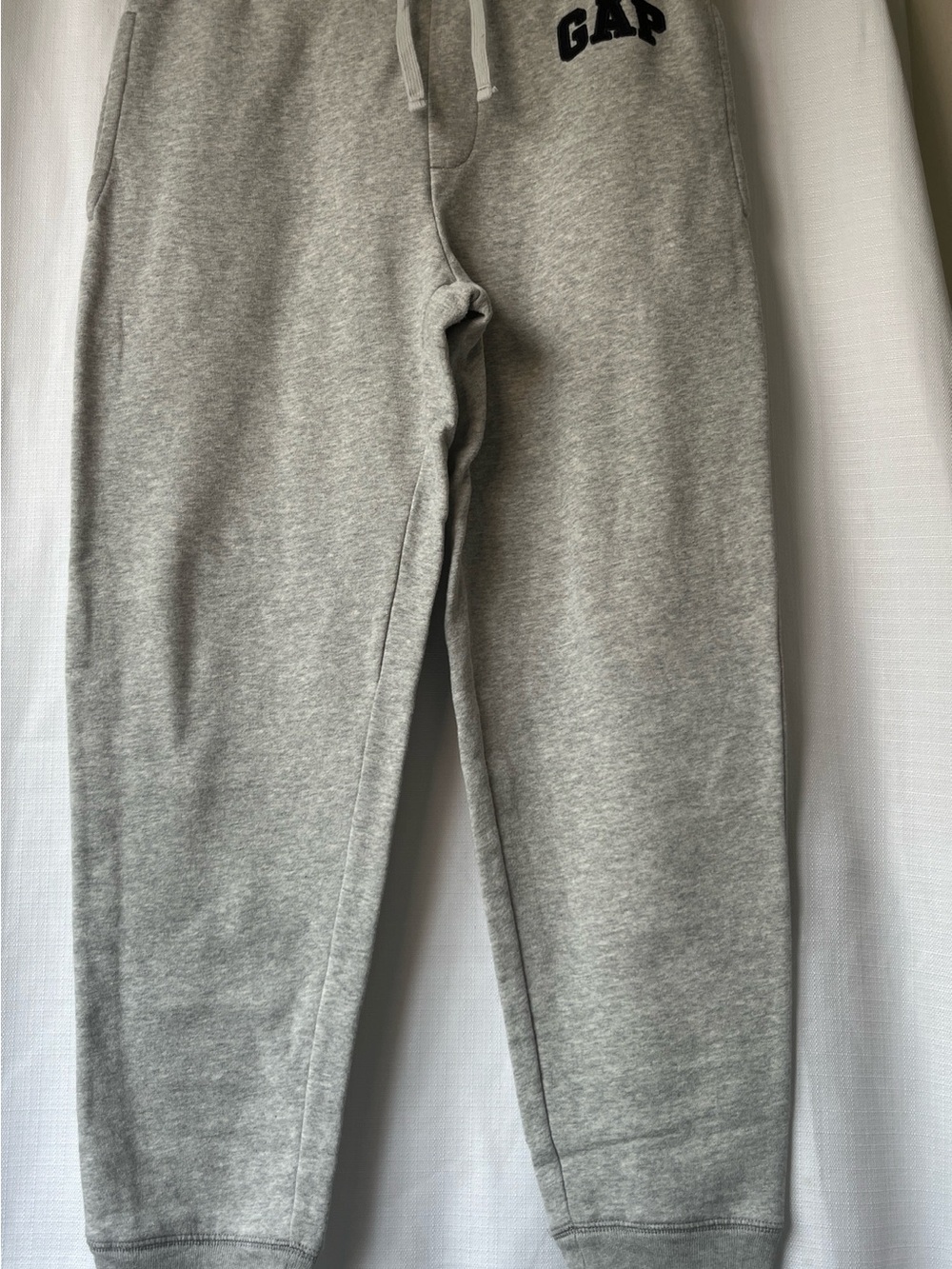 GAP Men's Heather Gray Joggers with Navy Logo